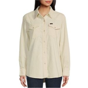 NWT Wrangler Retro Corduroy Snap Shirt in Cream